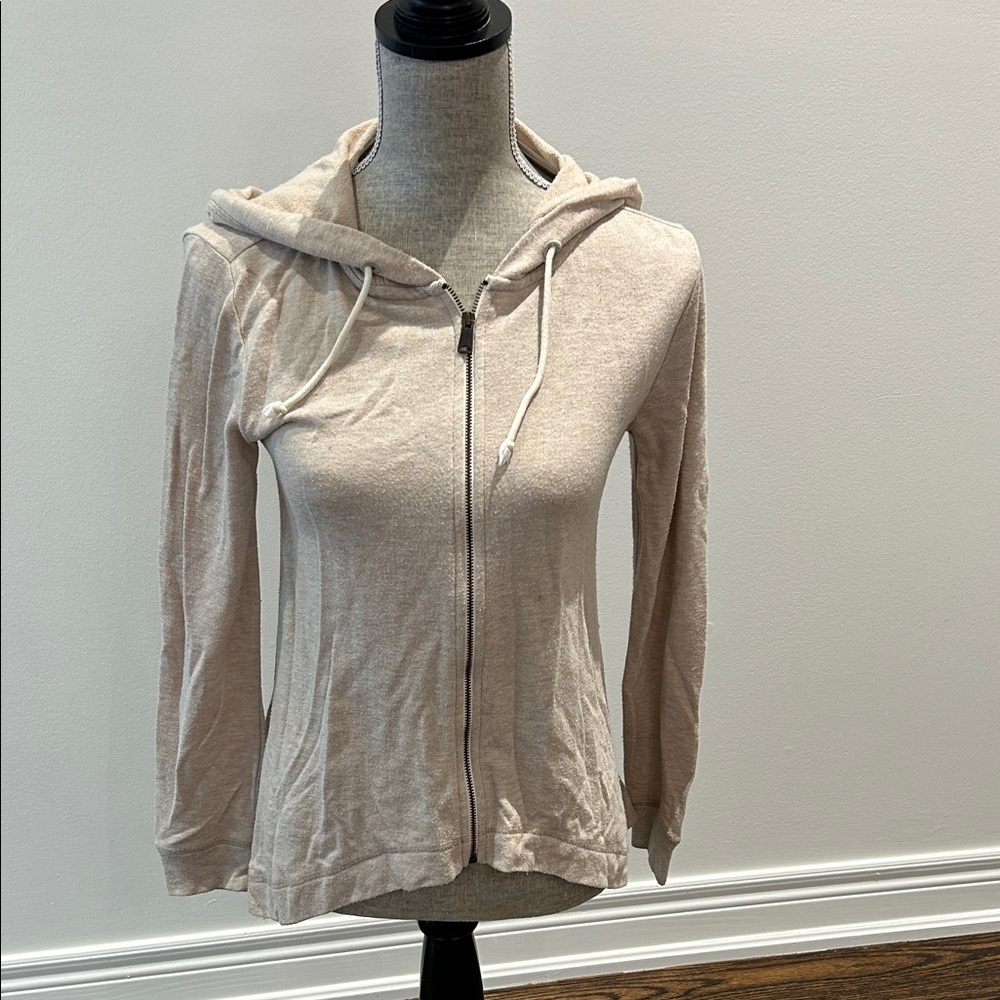 Roots Women's Light Beige Zip Hoodie